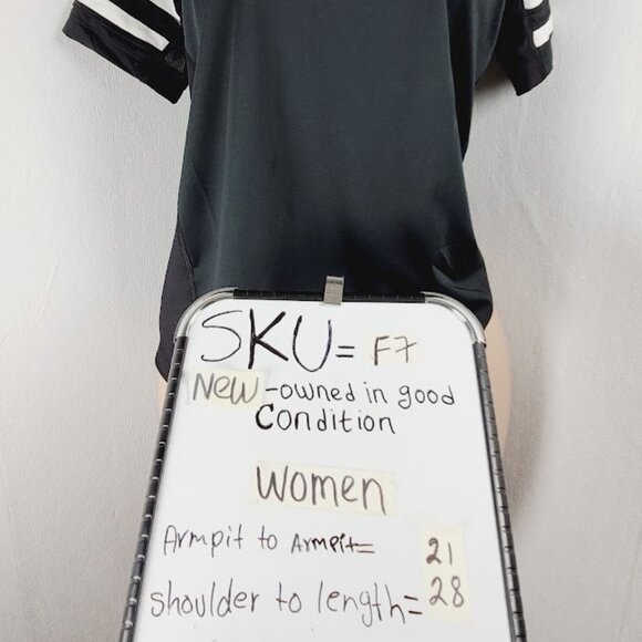 Nike Women's Black White Short Sleeve Training Performance T-Shirt Size L - Picture 9 of 9